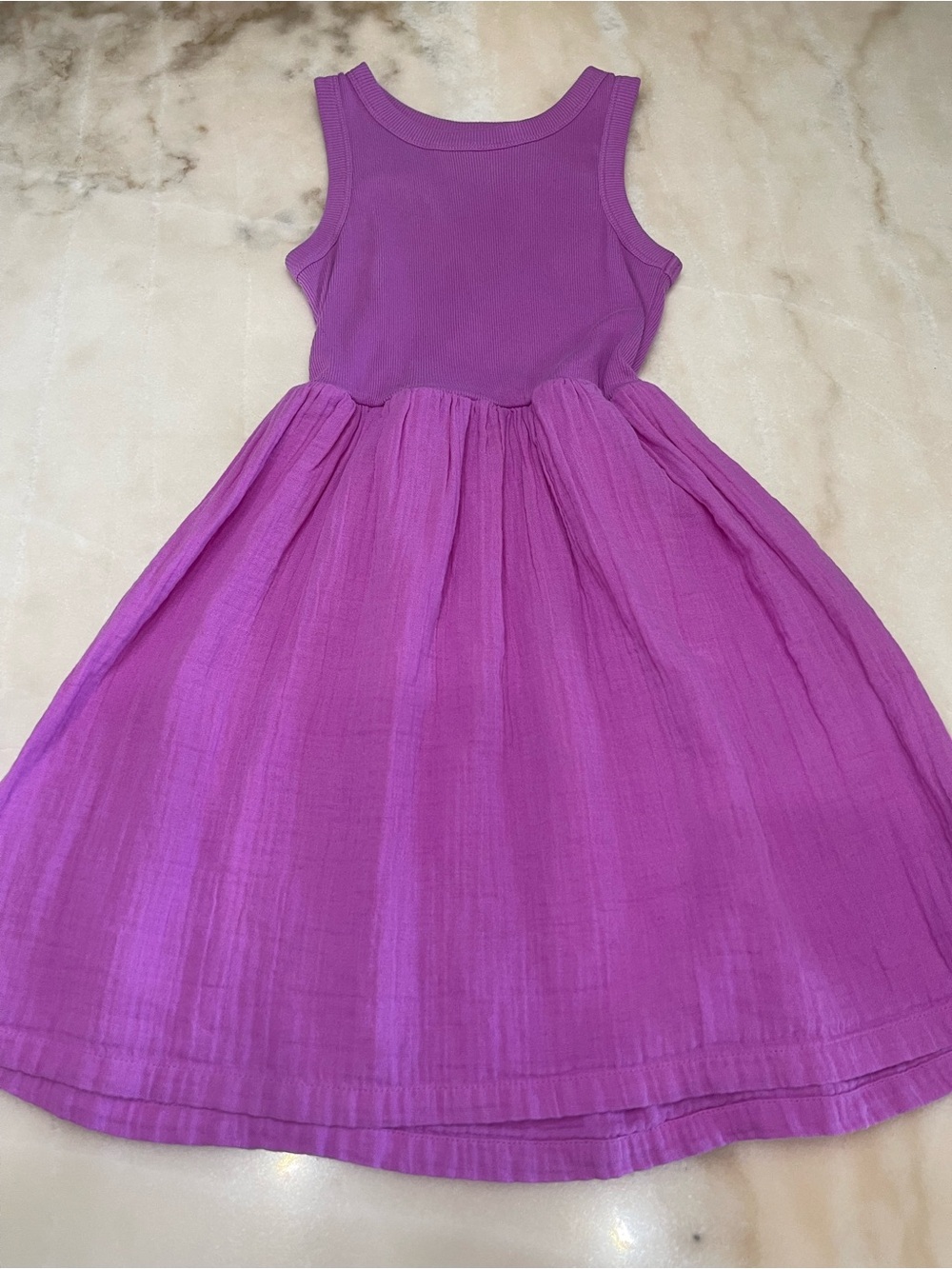 GAP Girls' Sleeveless Bright Purple Cotton Dress